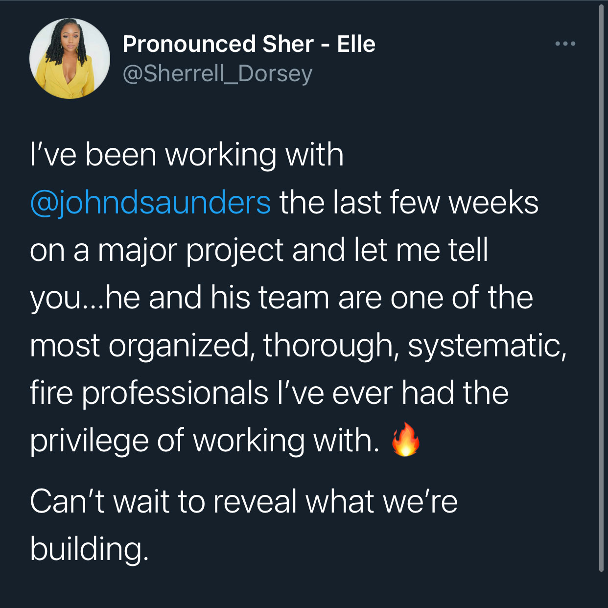 Testimonial from Sherrell Dorsey
