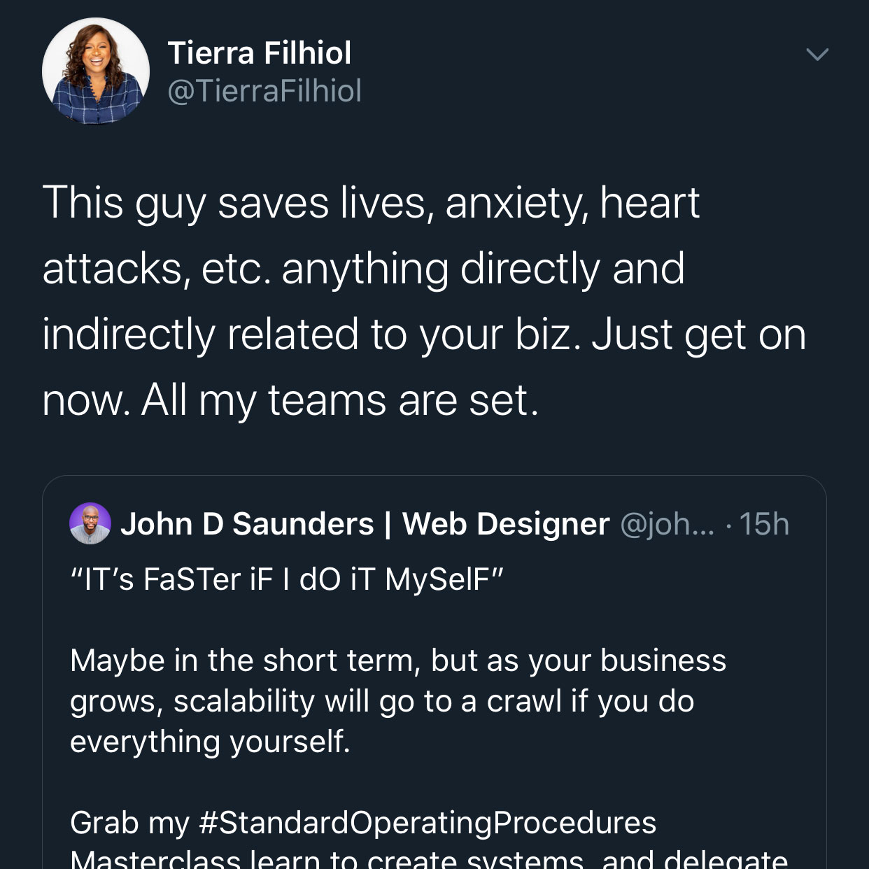 Testimonial from Tierra Filhiol