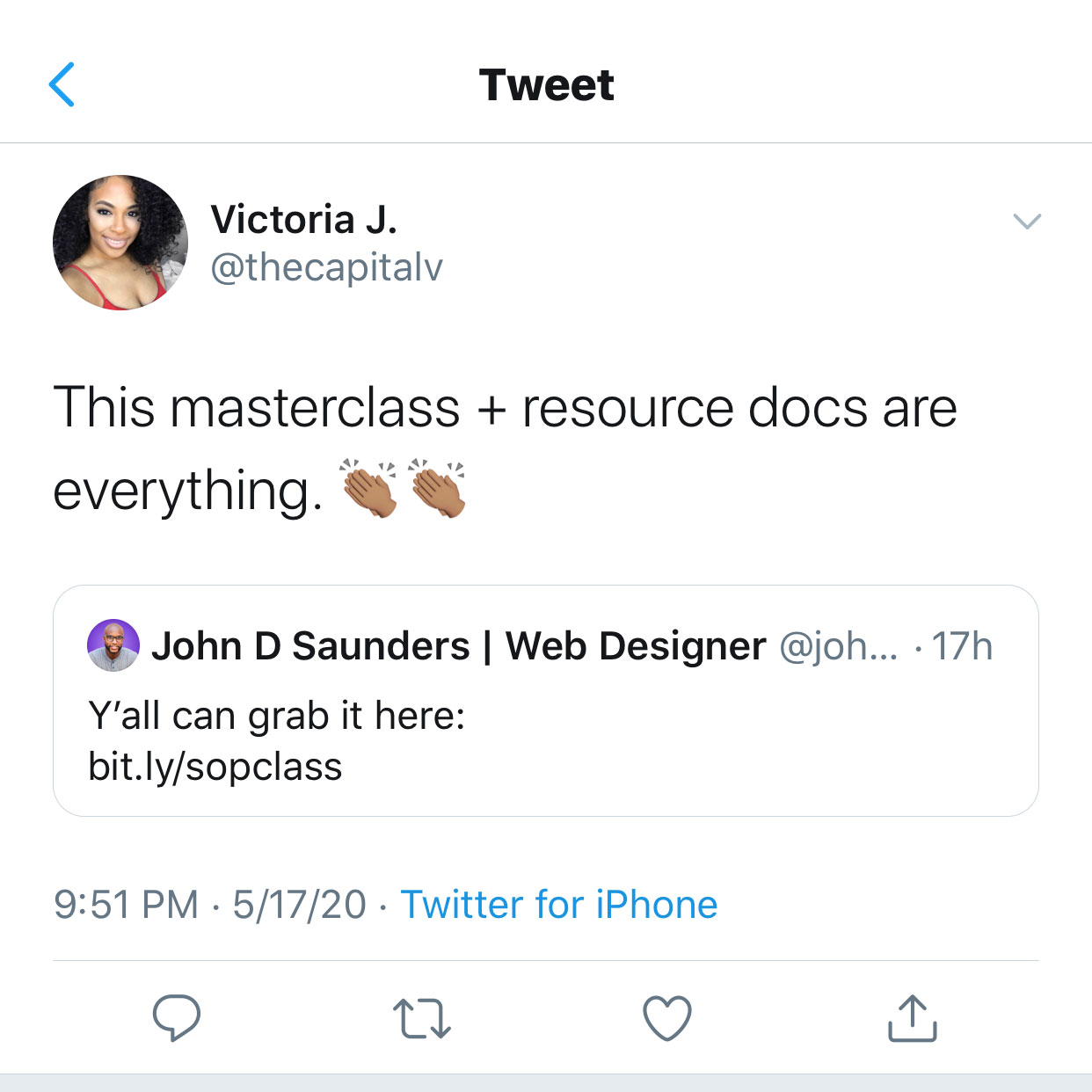 Testimonial from Victoria J.